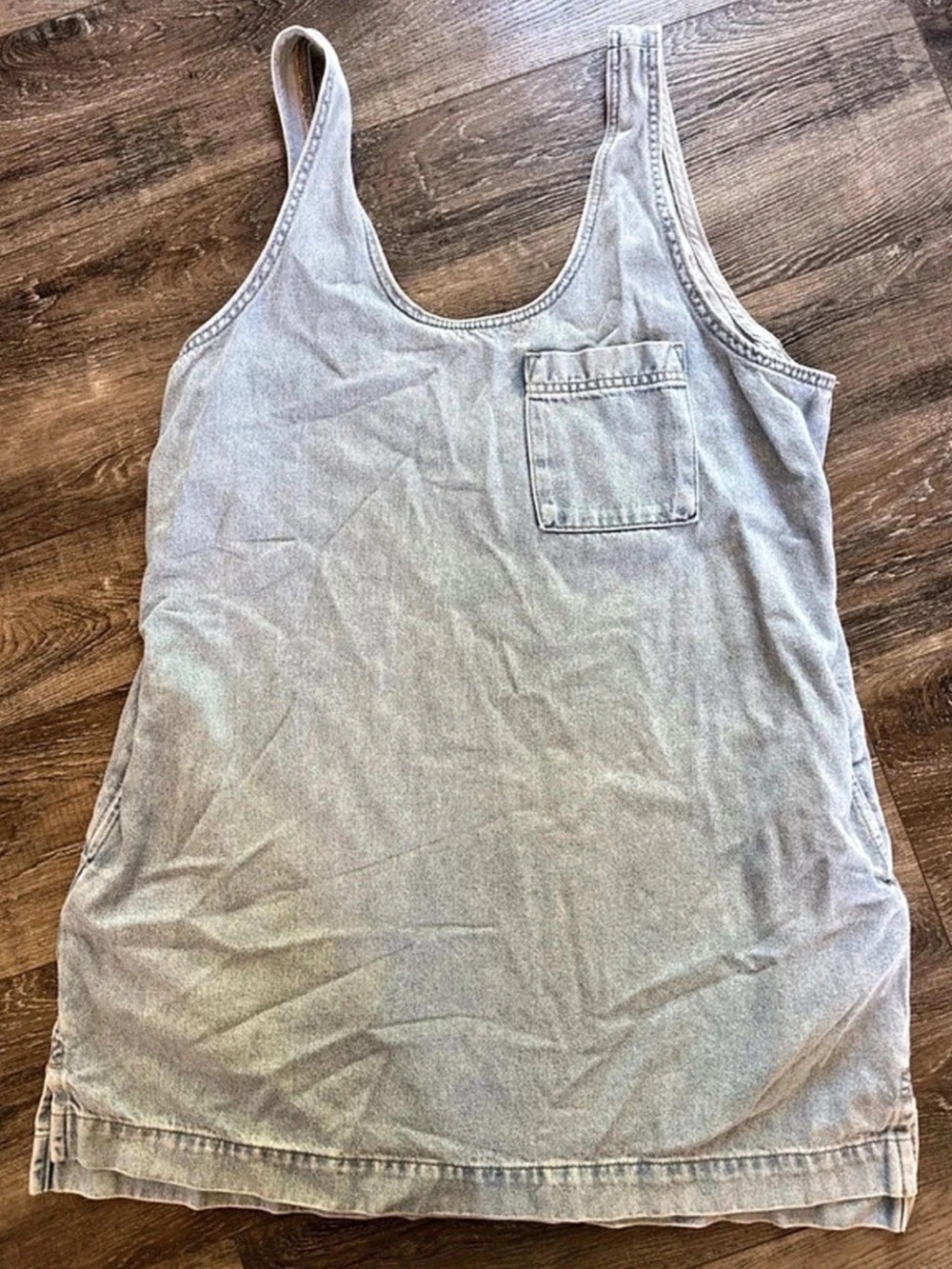Universal Thread Women's Denim Tank Mini Dress Gray